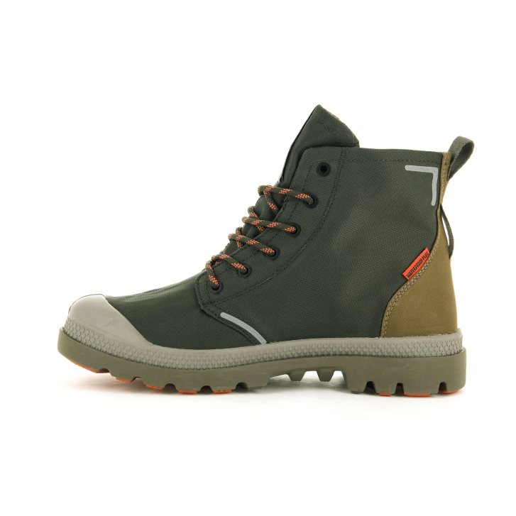 Palladium Pampa Lite+ Recycle WP+ Men's Boots Olive | UK Q390-DIJ